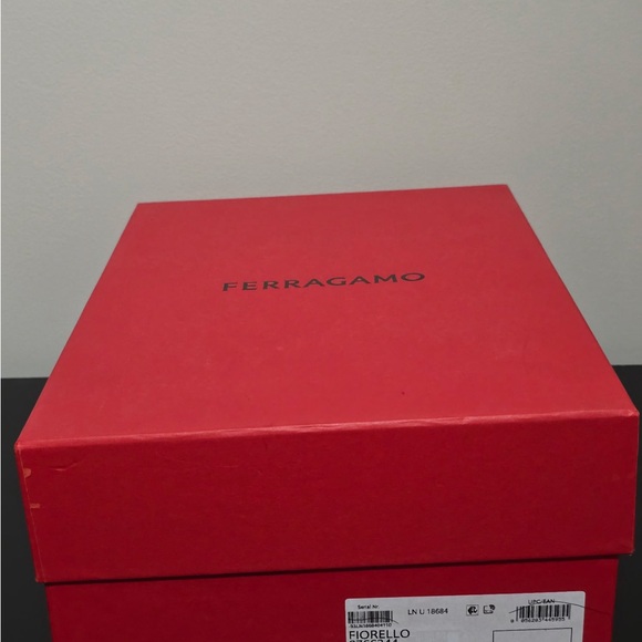 Salvatore Ferragamo Black Patent Leather Loafers with Red Accent - Picture 7 of 9